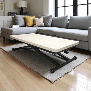 Imagine Masuta de cafea, Hanah Home, Home Ext, MDF, Travertin / Negru