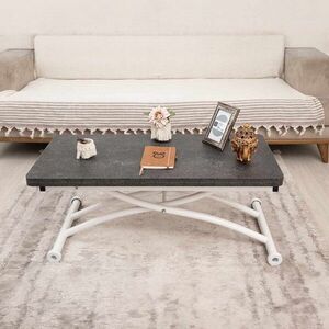 Imagine Masuta de cafea, Hanah Home, Mini Juppo Ext, MDF, Alb/Negru