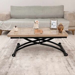 Imagine Masuta de cafea, Hanah Home, Mini Juppo Ext, MDF, Antic / Negru