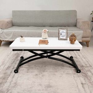 Imagine Masuta de cafea, Hanah Home, Mini Juppo Ext, MDF, Alb/Negru