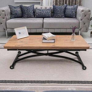 Imagine Masuta de cafea, Hanah Home, Juppo Ext, MDF, Pin / Negru