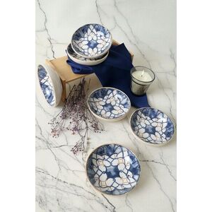 Imagine Set boluri pentru sos, Hermia, 275KRM2007, Ceramica, Alb/Albastru