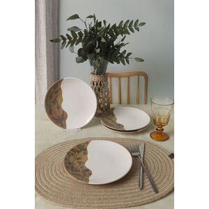 Imagine Set farfurii pentru desert, Hermia, 275KRM2011, Ceramica, Maro/Alb