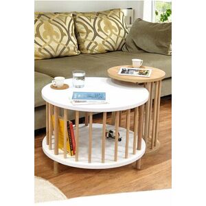 Imagine Set masute de cafea, Hanah Home, Peka-Set108, PAL, Stejar alb / safir