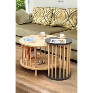 Imagine Set masute de cafea, Hanah Home, Peka-Set108, PAL, Stejar safir / Antracit