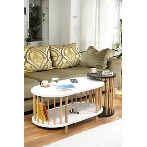 Imagine Set masute de cafea, Hanah Home, Peka111-125, PAL, Alb / Antracit