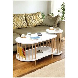Imagine Set masute de cafea, Hanah Home, Peka111-125, PAL, Alb