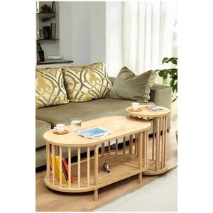 Imagine Set masute de cafea, Hanah Home, Peka111-125, PAL, Maro