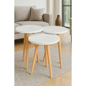 Imagine Set masute 3 piese, Hanah Home, Ck152Ck, PAL, Alb