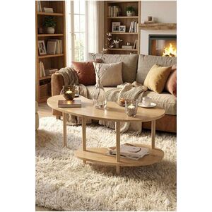 Imagine Masuta de cafea, Hanah Home, Peka-0021, 100x43x48 cm, PAL, Maro
