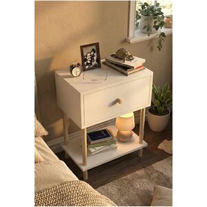 Imagine Noptiera, Hanah Home, Peka-0002, 50x64.4x32 cm, PAL, Alb