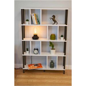 Imagine Corp biblioteca, Hanah Home, Peka-0045, 90x137x20 cm, PAL, Alb/Negru