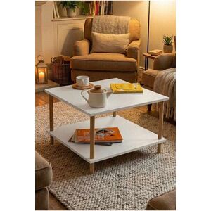 Imagine Masuta de cafea, Hanah Home, Peka-0049, 60x42.5x60 cm, PAL, Alb