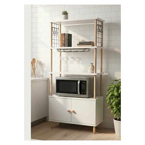 Imagine Dulap pentru bucatarie, Hanah Home, Pk09Pk, 60x140x30 cm, PAL, Alb