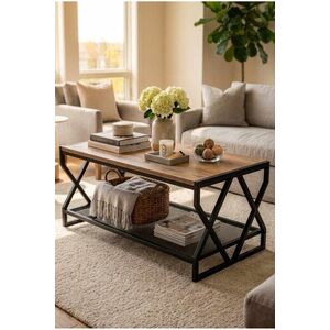 Imagine Masuta de cafea, Hanah Home, Peka9119, 90x50x50 cm, PAL, Lydia / Negru