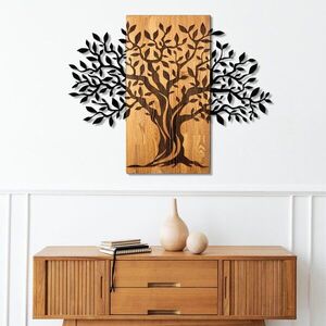 Imagine Decoratiune de perete, Arbre de Vie-5, Metal, Rama din lemn (grosime 3 cm), Nuc negru