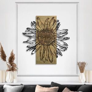 Imagine Decoratiune de perete, Rama de Oro -2, Metal, Rama din lemn (grosime 3 cm), Verde/Negru