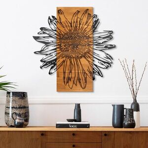 Imagine Decoratiune de perete, Rama de Oro -5, Metal, Rama din lemn (grosime 3 cm), Nuc negru