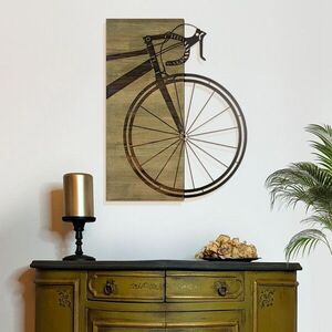 Imagine Decoratiune de perete, Wilderness Echo -1, Metal, Rama din lemn (grosime 3 cm), Verde/Negru