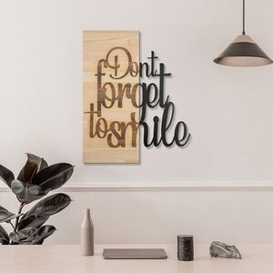 Imagine Decoratiune de perete, Ebedi Nakıs -1, Metal, Rama din lemn (grosime 3 cm), Natural/Negru