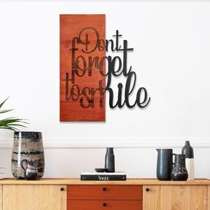 Imagine Decoratiune de perete, Ebedi Nakıs -4, Metal, Rama din lemn (grosime 3 cm), Roșu/Negru