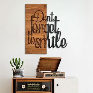 Imagine Decoratiune de perete, Ebedi Nakıs -5, Metal, Rama din lemn (grosime 3 cm), Nuc negru