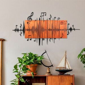 Imagine Decoratiune de perete, Symphonie Naturelle -4, Metal, Rama din lemn (grosime 3 cm), Roșu/Negru