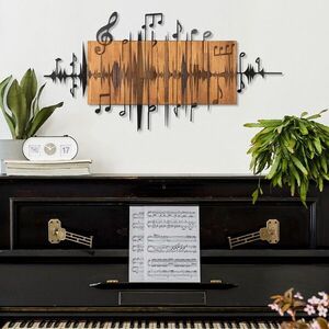 Imagine Decoratiune de perete, Symphonie Naturelle -5, Metal, Rama din lemn (grosime 3 cm), Nuc negru