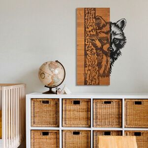 Imagine Decoratiune de perete, Whispering Timber -1, Metal, Rama din lemn (grosime 3 cm), Nuc negru