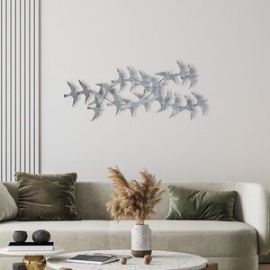 Imagine Decoratiune de perete, Sahika 2, Metal, Dimensiuni: 112 x 11 x 50 cm, Multicolor