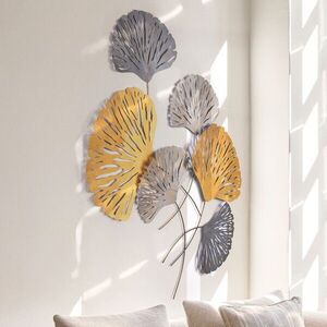 Imagine Decoratiune de perete, Ginkgo, Metal, Dimensiuni: 75 x 4 x 100 cm, Multicolor