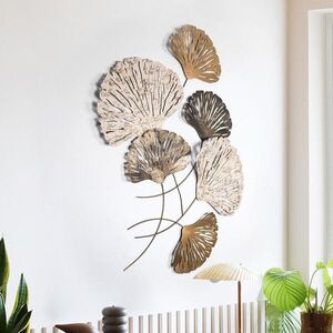 Imagine Decoratiune de perete, Ginkgo, Metal, Dimensiuni: 75 x 4 x 100 cm, Multicolor