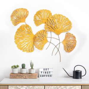 Imagine Decoratiune de perete, Ginkgo, Metal, Dimensiuni: 75 x 4 x 100 cm, Multicolor
