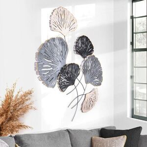 Imagine Decoratiune de perete, Ginkgo, Metal, Dimensiuni: 75 x 4 x 100 cm, Multicolor