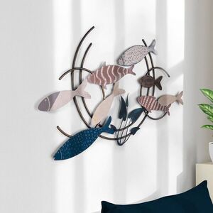 Imagine Decoratiune de perete, Oceano, Metal, Dimensiuni: 105 x 4 x 60 cm, Multicolor