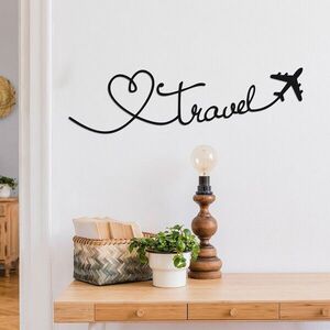 Imagine Decoratiune de perete, Travel, Metal, Grosime: 1, 2 mm, Negru