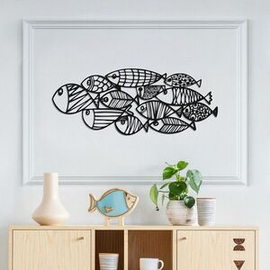 Imagine Decoratiune de perete, Pez-1, Metal, Grosime: 1, 2 mm, Negru