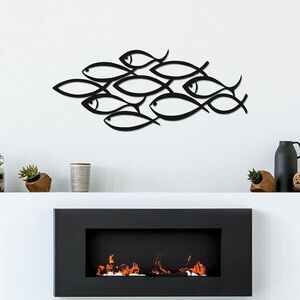 Imagine Decoratiune de perete, Pez-2, Metal, Grosime: 1, 2 mm, Negru