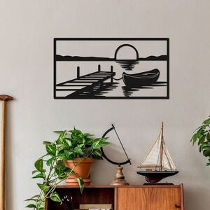 Imagine Decoratiune de perete, Calma-1, Metal, Grosime: 1, 2 mm, Negru