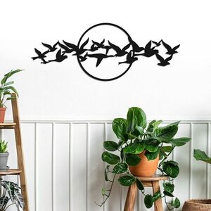 Imagine Decoratiune de perete, Bandada, Metal, Grosime: 1, 2 mm, Negru
