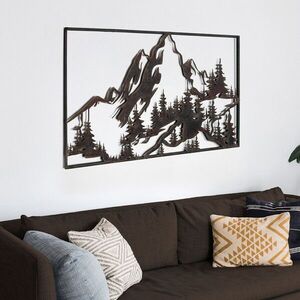 Imagine Decoratiune de perete, Rustic Mountain, Metal, Grosime: Tablă metalică 1, 2 mm, Vintage
