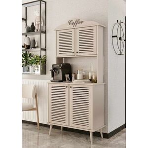 Imagine Dulap de bar pentru cafea, Hanah Home, Avior 90, 90x170x40 cm, MDF, Gresie