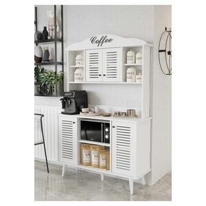 Imagine Dulap de bar pentru cafea, Hanah Home, Avior 120, 120x170x40 cm, MDF, Alb