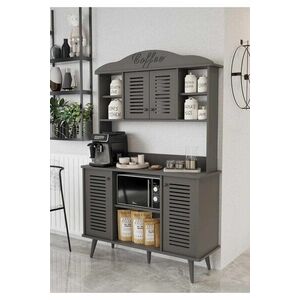 Imagine Dulap de bar pentru cafea, Hanah Home, Avior 120, 120x170x40 cm, MDF, Gri