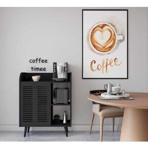 Imagine Dulap de bar pentru cafea, Hanah Home, Magnetar, 90x109x40 cm, MDF, Negru