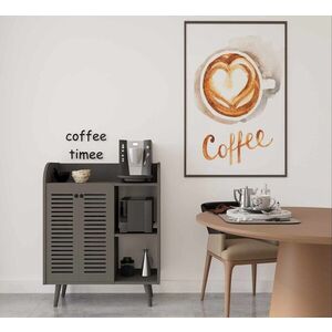 Imagine Dulap de bar pentru cafea, Hanah Home, Magnetar, 90x109x40 cm, MDF, Gri