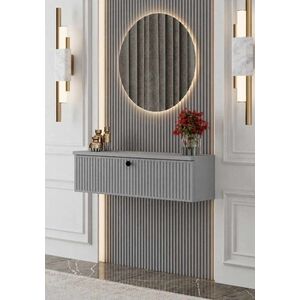 Imagine Bufet, Hanah Home, Mimosa 90, 90x26x22 cm, MDF, Gri deschis