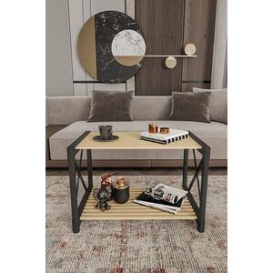 Imagine Masuta de cafea, Hanah Home, Pls Room 1, 53x38x33 cm, PLASTIC LEMN, Negru