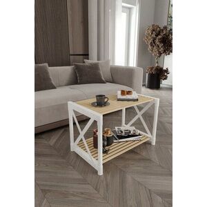 Imagine Masuta de cafea, Hanah Home, Pls Room 1, 53x38x33 cm, PLASTIC LEMN, Alb