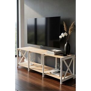 Imagine Comoda TV, Hanah Home, Tv Unit, 110x40x38 cm, PLASTIC LEMN, Alb